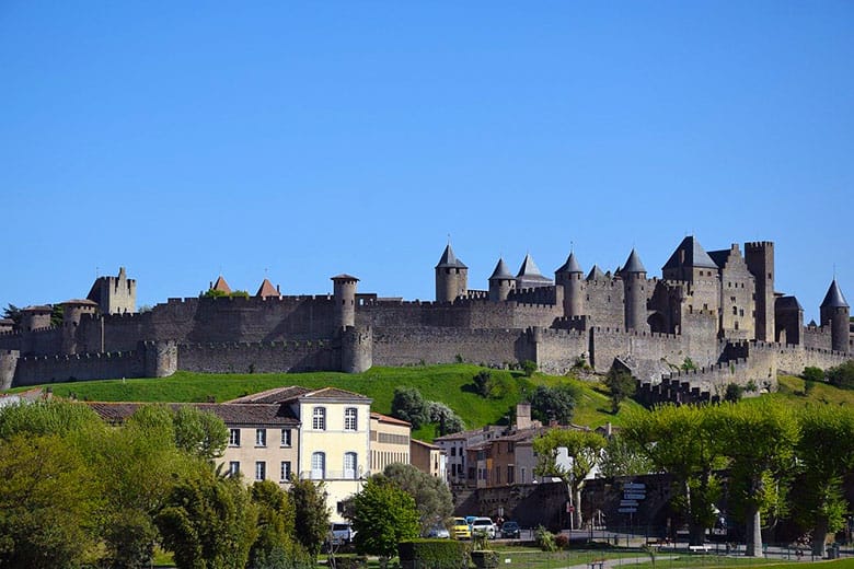 Vista di Carcassonne fuori le mura