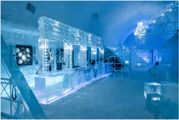 ice bar in ice hotel