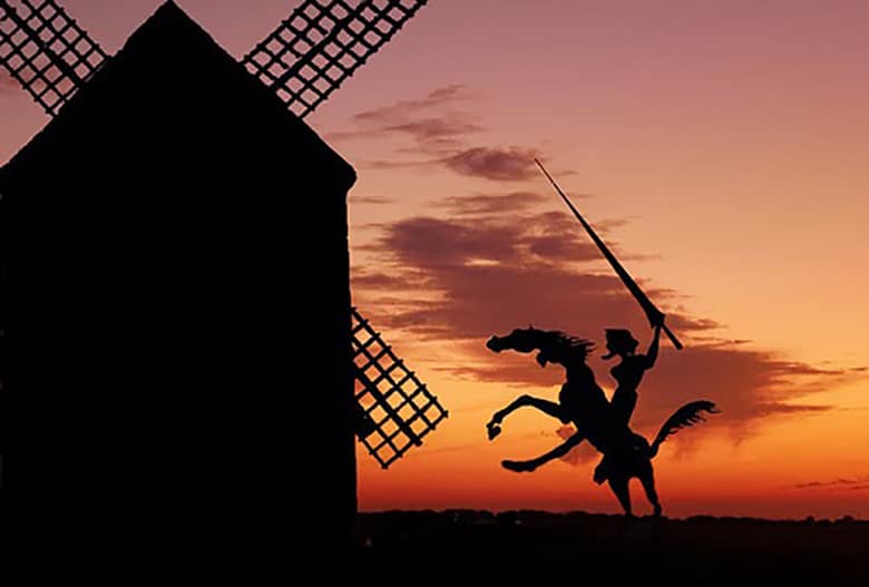 Don Chisciotte e i mulini a vento