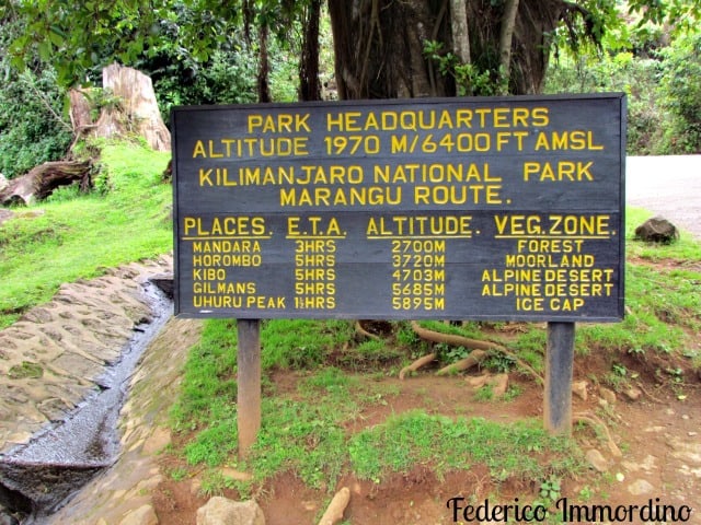 dettaglio tappe kilimanjaro