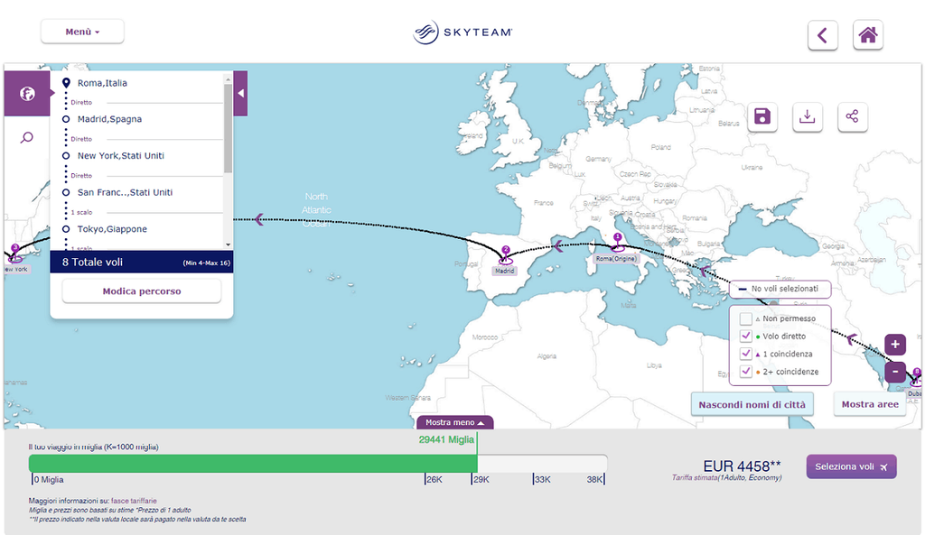 RTW_planner skyteam_itinerario