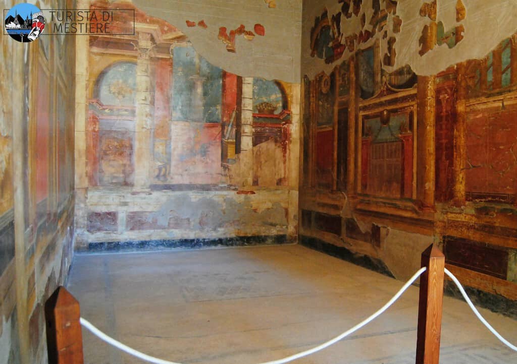 Il triclinio, la sala da pranzo della villa di Oplontis