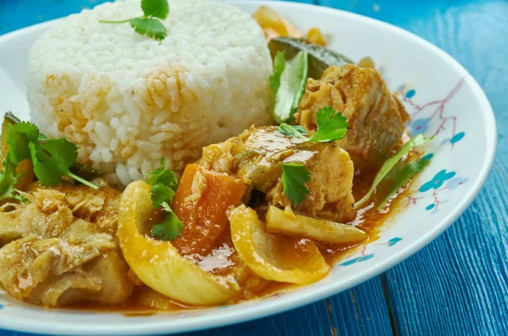 Red Snapper al curry e riso bianco
