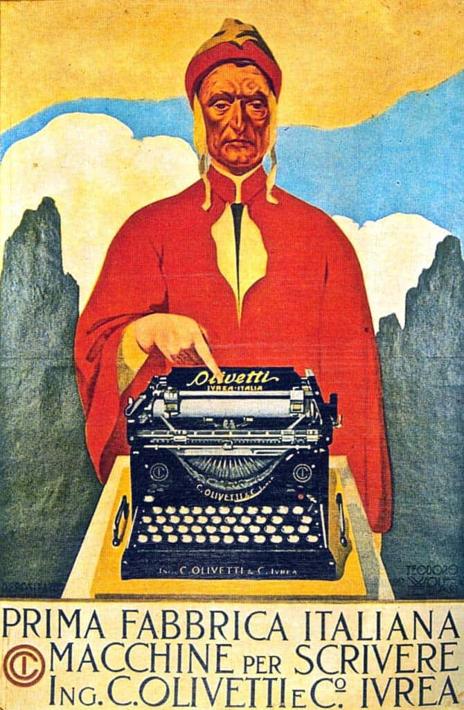 Un'epopea Pop al MAR | Teodoro Wolf Ferrari, Affiche olivetti M1, 1912, manifesto su carta