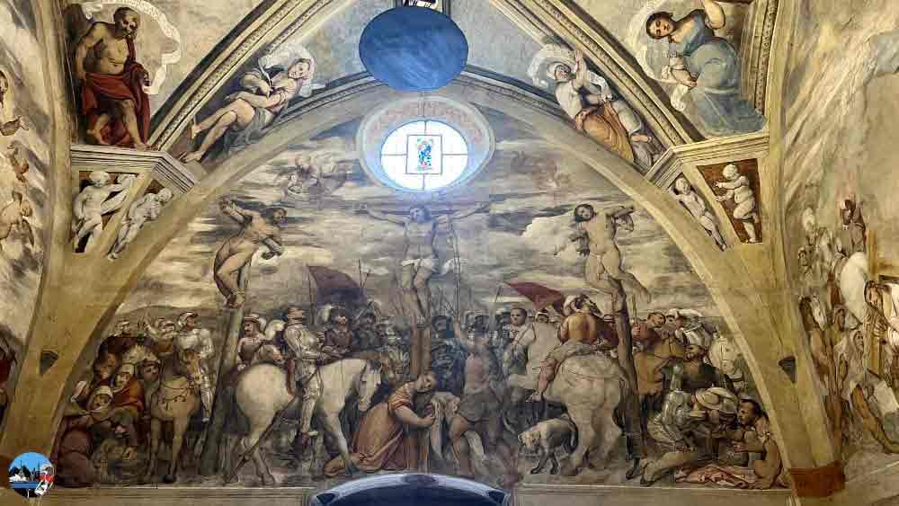 Dettaglio dell'affresco del Romanino nella Chiesa di Santa Maria della Neve a Pisogne
