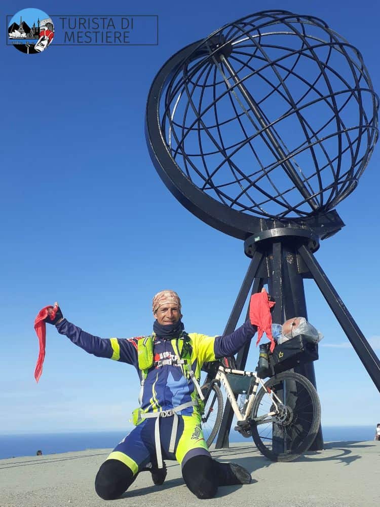 Arrivo a Capo Nord in bici