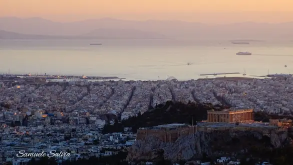 Partenone al tramonto dal Monte Licabetto